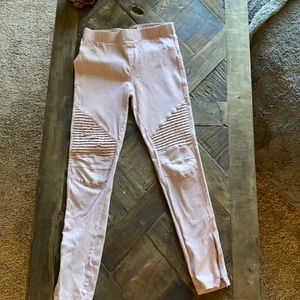 Light pink/rose leggings/jeggings/moto
